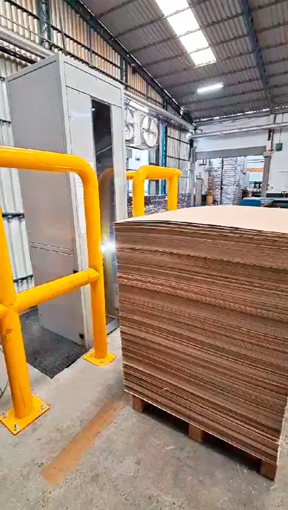 Contador de chapas de papelão ondulado visão computacional VESA Instalado