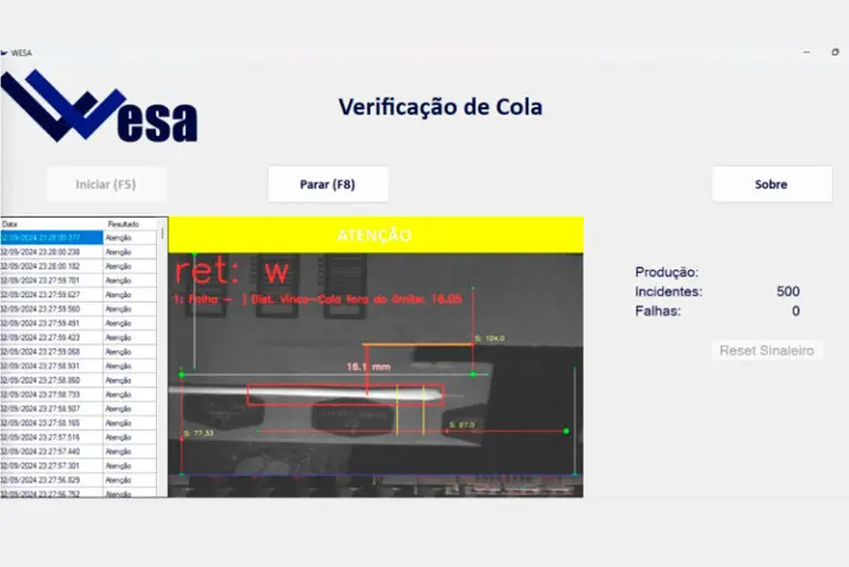 Sistemas de Visão Inspeção de Aplicação de Cola